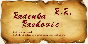 Radenka Rašković vizit kartica